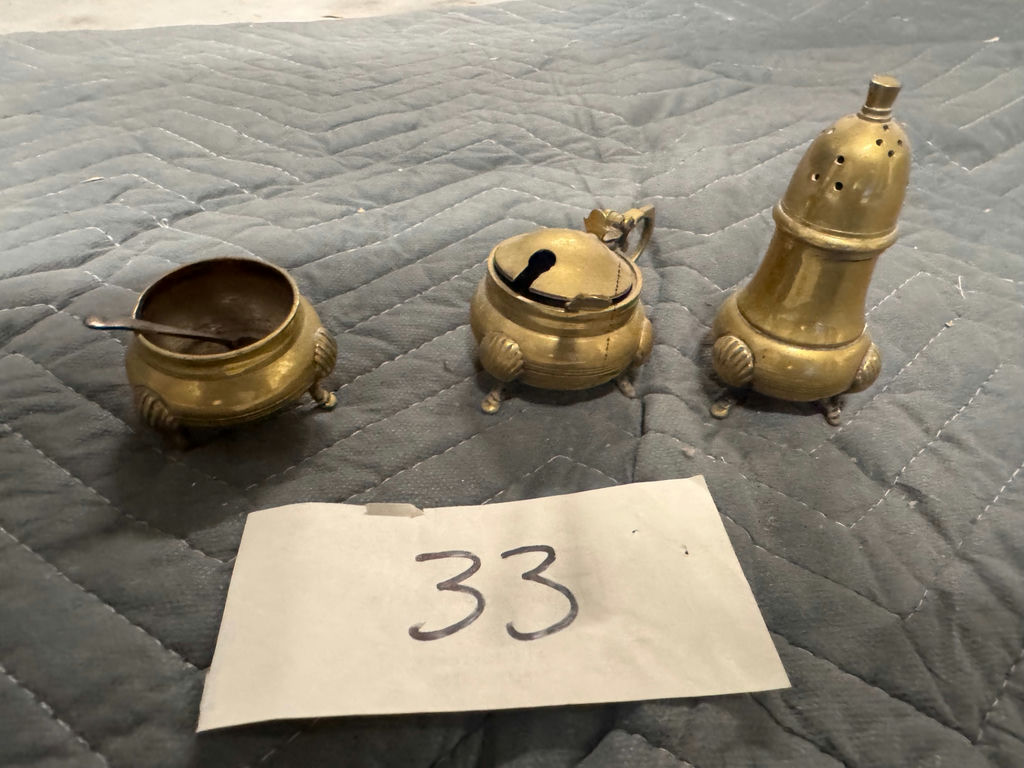 Brass vintage condiment set - image 2 of 5