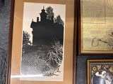 Three framed prints: castle silhouette, Canada map, and double-hemisphere world map - thumbnail 3 of 4