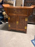 Made in Singapore. Wooden cabinet with top drawer and two paneled doors - thumbnail 1 of 6