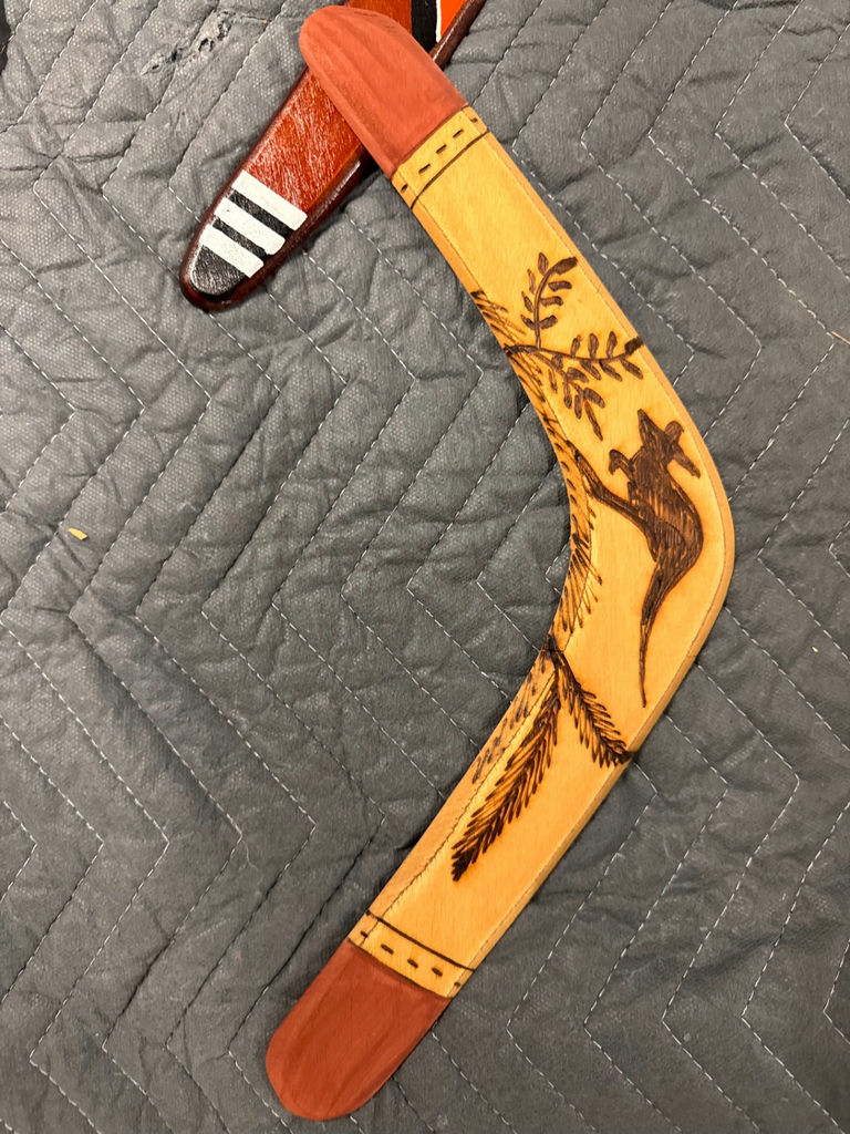 Decorative Wooden Boomerangs and Carved Didgeridoo - image 3 of 5