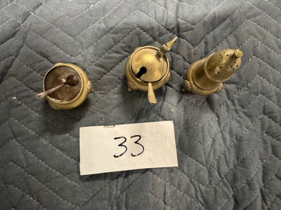 Brass vintage condiment set - Image 1 of 5
