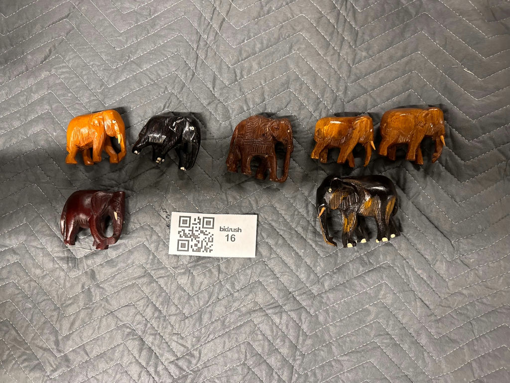 Set of Hand-Carved Elephant Figurines - image 2 of 9