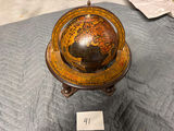 Antique-style terrestrial globe on wooden pedestal - thumbnail 3 of 4
