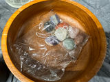 Crystal glassware set with vase and mug, plus wooden bowl with stones - thumbnail 4 of 5