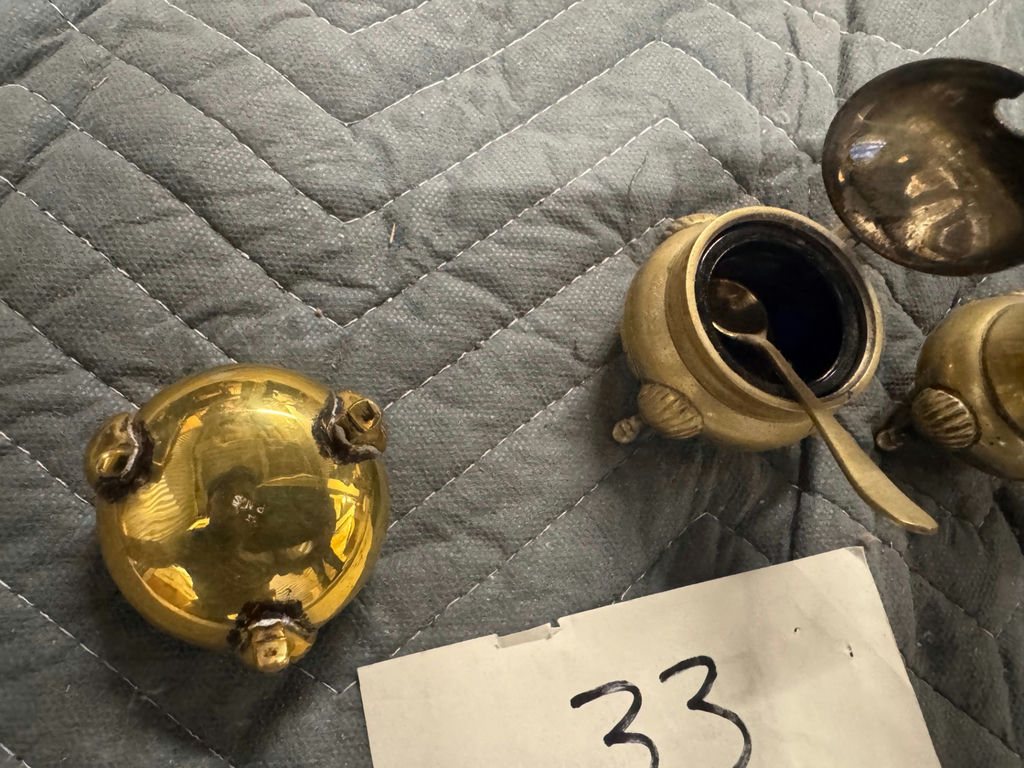 Brass vintage condiment set - image 3 of 5