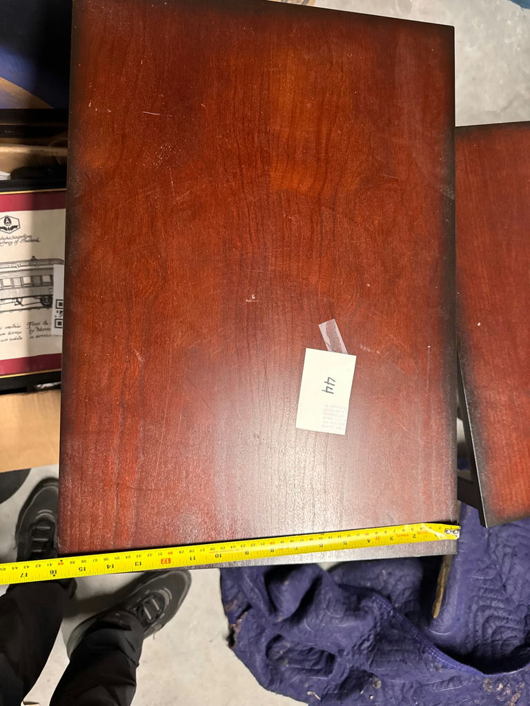 Set of three matching dark wood nesting tables - image 3 of 4