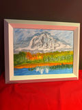 Framed Mountain Landscape Painting - thumbnail 1 of 3