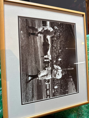 Babe Ruth - Framed Black and White Baseball Photograph - Image 1 of 2