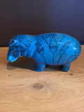 Museum of Art Blue Ceramic Hippopotamus Figurine - thumbnail 2 of 4