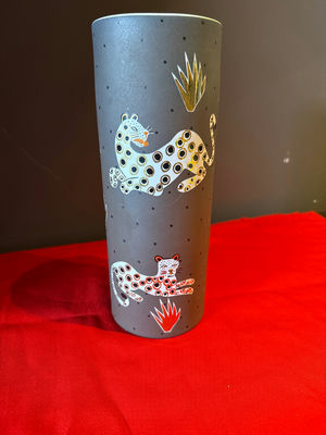 Wayland Gregory Handmade Ceramic Vase with Leopard Designs - Image 1 of 3