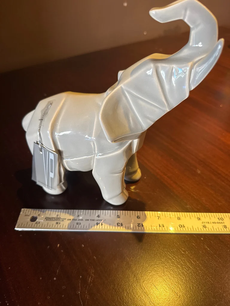 Ourense - Geometric Porcelain Elephant Figurine - image 4 of 5