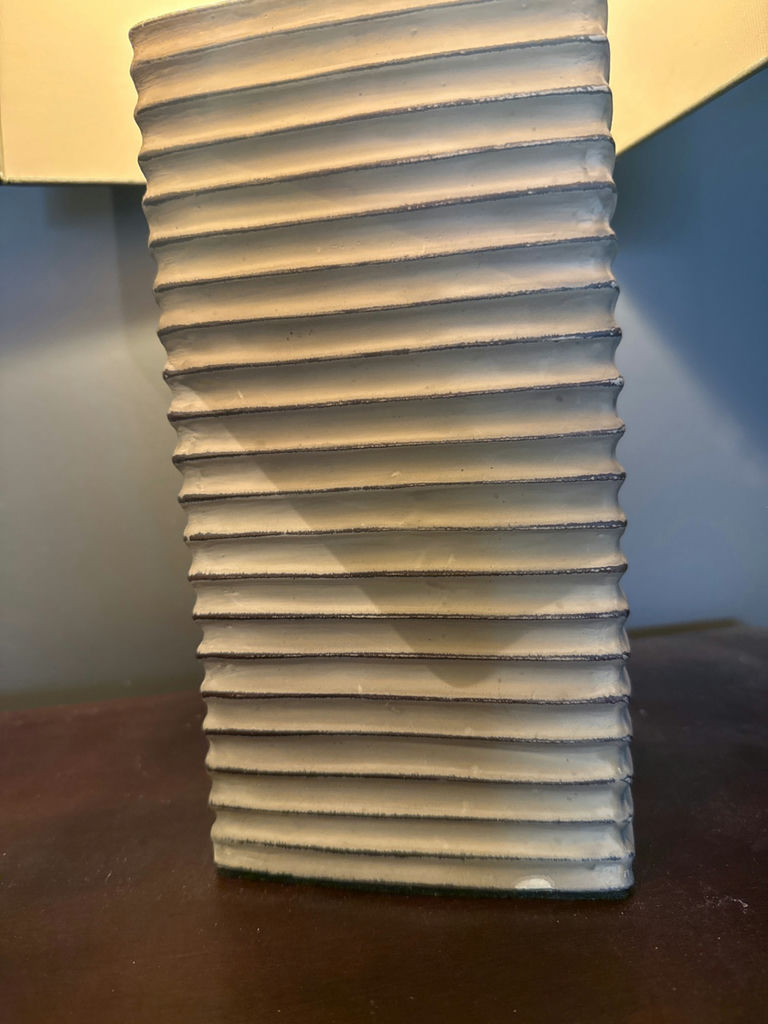 Ribbed-Column Table Lamp with Square Shade - image 2 of 3