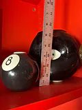 Black glass art vases with 8-ball and eye motifs - thumbnail 4 of 4