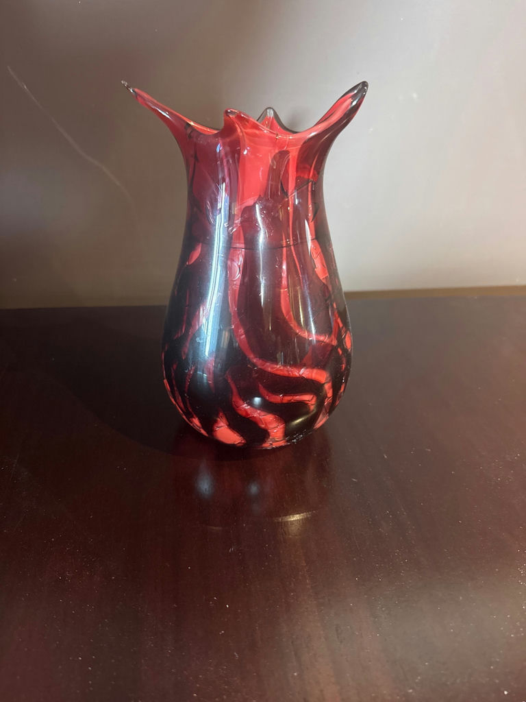 Murano Red Art Glass Vase - image 2 of 3