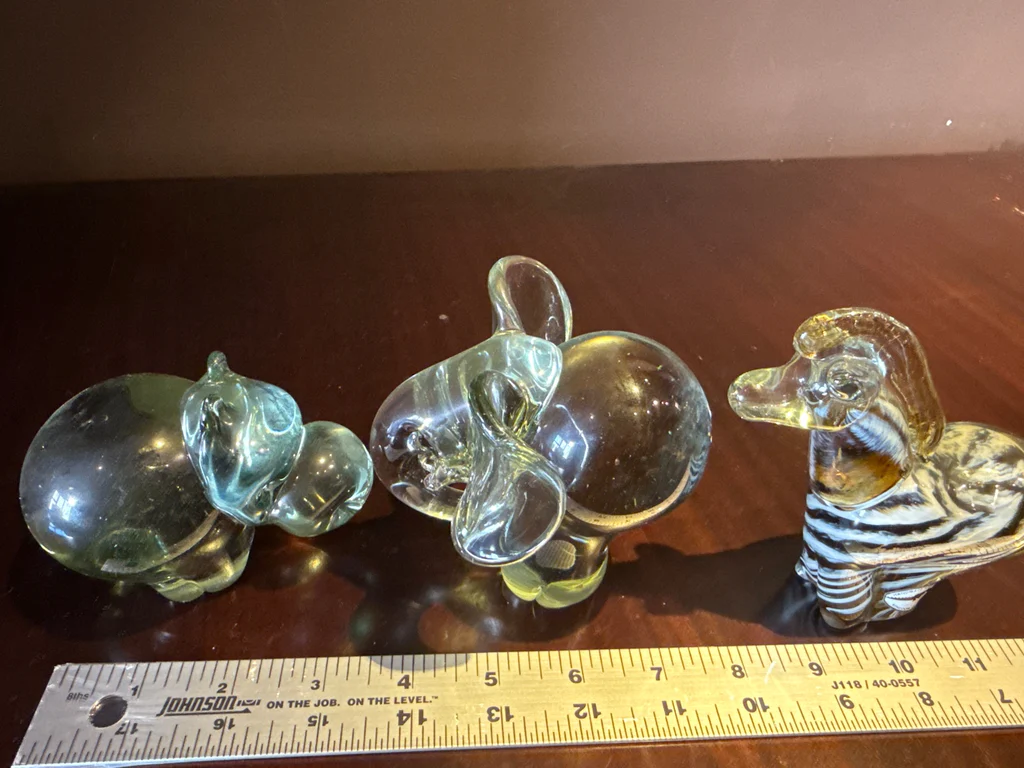 All made in Swaziland Three Handcrafted Glass Animal Figurines - image 6 of 6