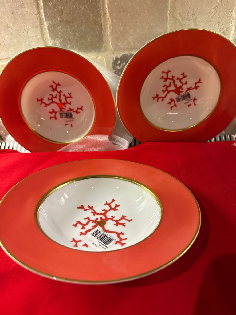 Set of Three Coral Pattern Porcelain Bowls - image 1 of 3