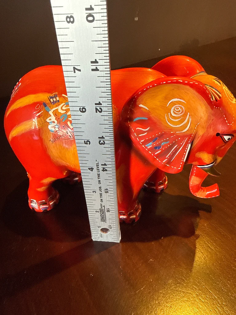 Art in the City Hand-Painted Red Elephant Figurine - image 5 of 5