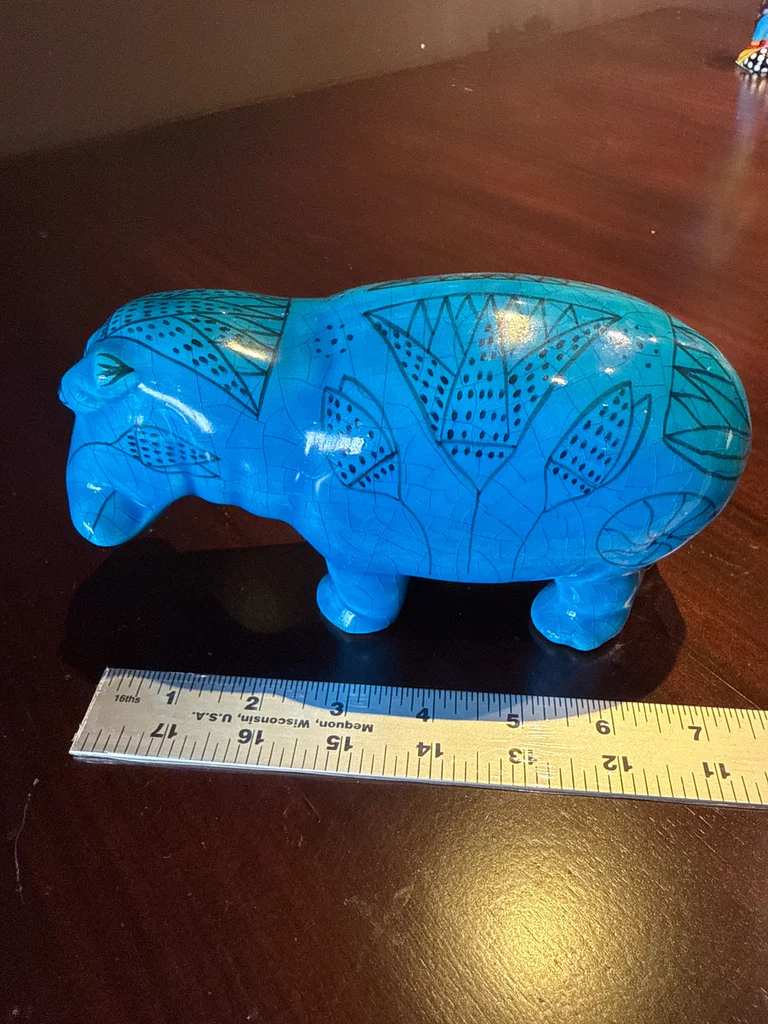 William the Hippo Blue Ceramic Hippopotamus Figurine - image 3 of 3