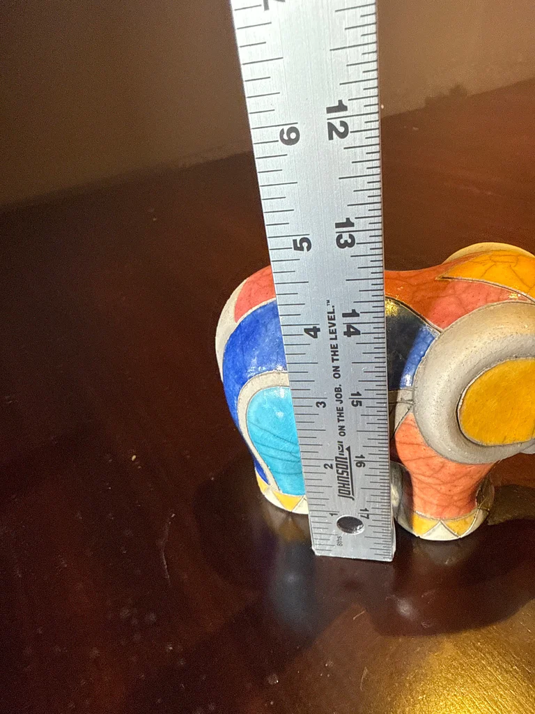 Colorful Elephant FigurineSouth African Raku - image 4 of 4