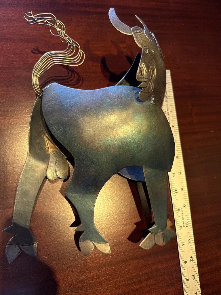 Metal horse sculpture with gradient finish - image 4 of 4