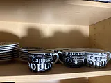 Crate and Barrel -Black and White Cappuccino and Espresso Cup Set - thumbnail 1 of 3