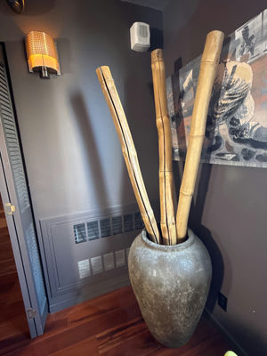 Decorative Floor Vase with Bamboo Poles - Image 1 of 2