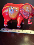Art in the City Hand-Painted Red Elephant Figurine - thumbnail 4 of 5