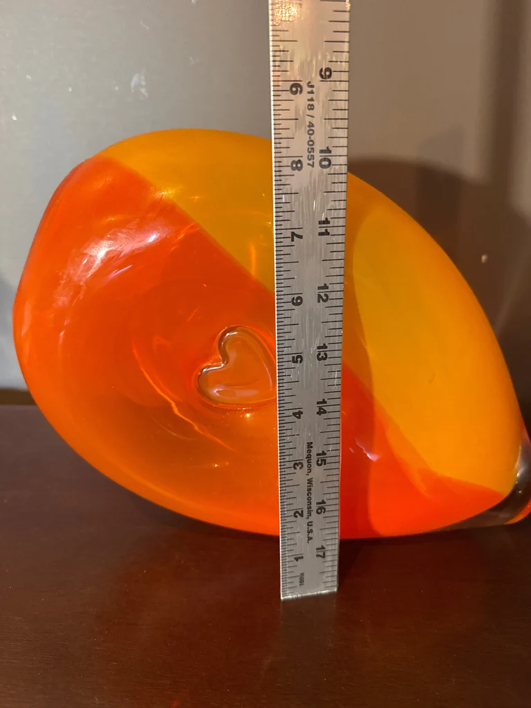 MoranobOrange and yellow glass sculpture - image 5 of 5