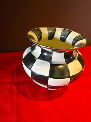 MacKenzie-Childs Black and White Checkered Ceramic Bowl - Image 1 of 3