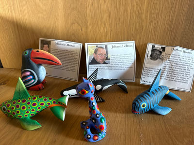 Handcrafted Painted Animal Sculptures - Image 1 of 7