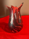 Murano Red Art Glass Vase - thumbnail 1 of 3