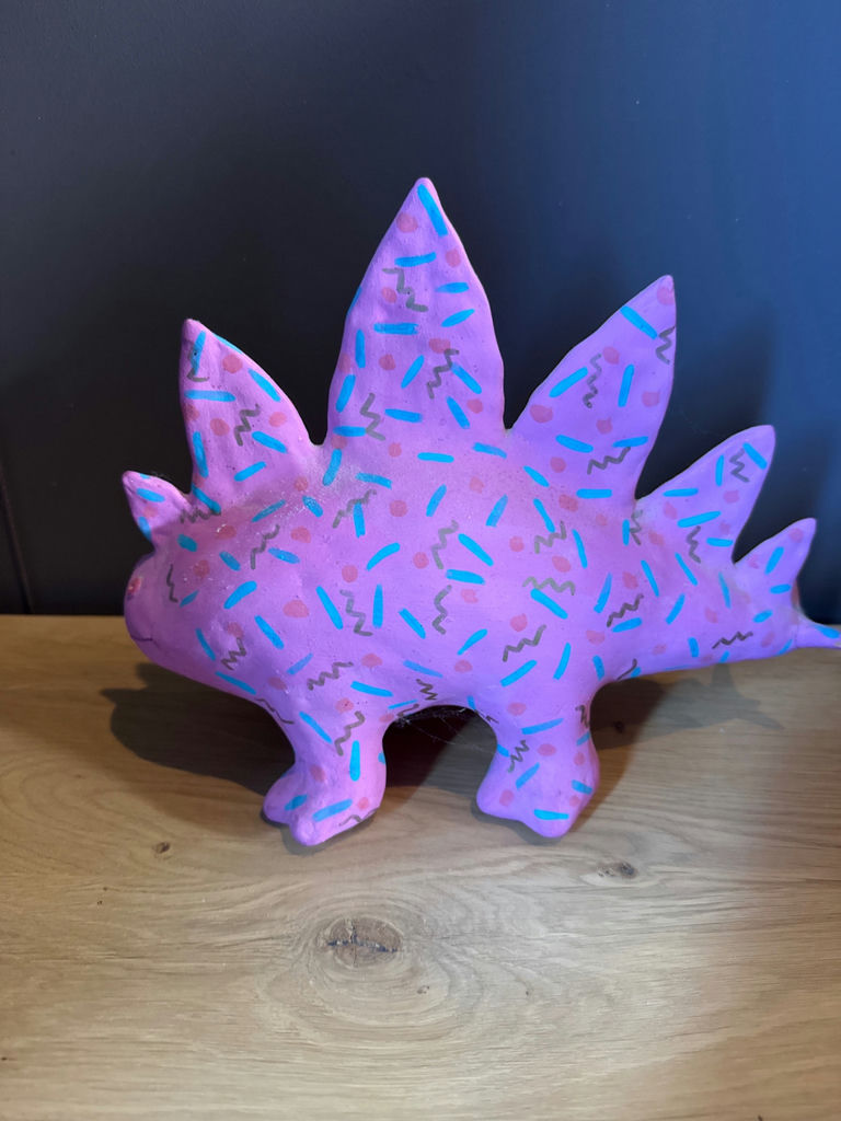 Pink Stegosaurus Dinosaur Figurine - image 1 of 5