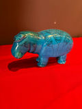William the Hippo Blue Ceramic Hippopotamus Figurine - thumbnail 1 of 3