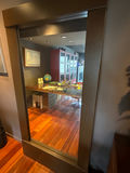 Dark metal-framed floor mirror - thumbnail 1 of 3