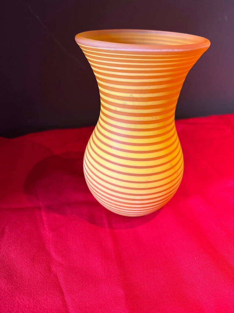 Boda Striped Glass Vase and Decorative Elephant Figurine - image 3 of 5