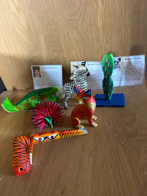 Handcrafted Painted Animal and Cactus Figurines - Image 1 of 7