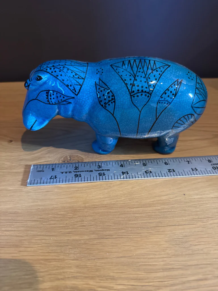Museum of Art Blue Ceramic Hippopotamus Figurine - image 4 of 4