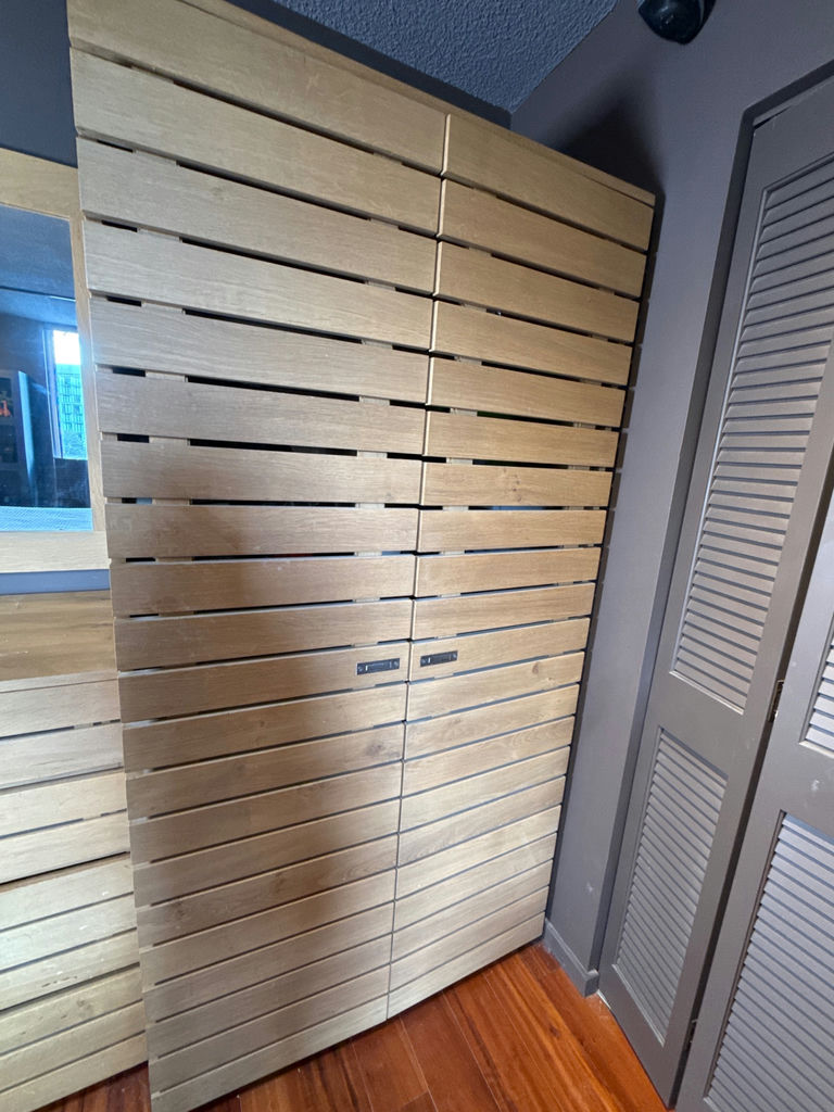 Wood Slat Double-Door Storage Cabinet - image 2 of 3
