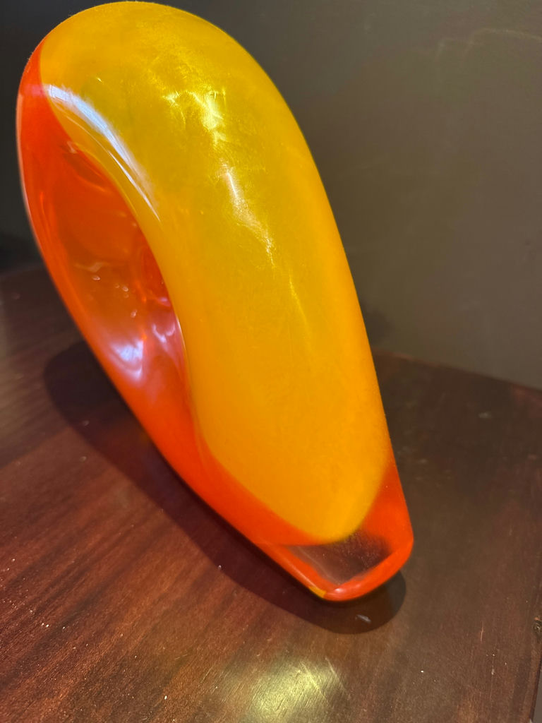MoranobOrange and yellow glass sculpture - image 3 of 5