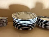 Crate and Barrel -Black and White Cappuccino and Espresso Cup Set - thumbnail 2 of 3