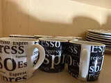 Crate and Barrel -Black and White Cappuccino and Espresso Cup Set - thumbnail 3 of 3
