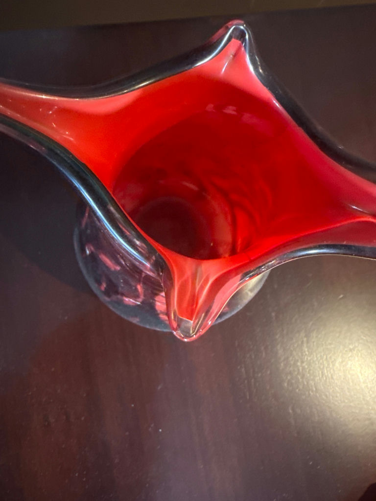 Murano Red Art Glass Vase - image 3 of 3
