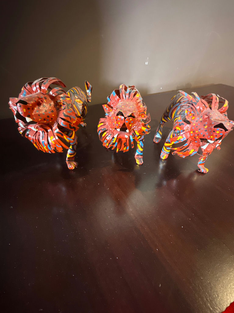 Three Colorful Lion Figurines - image 2 of 5
