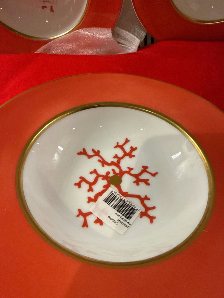 Set of Three Coral Pattern Porcelain Bowls - image 2 of 3