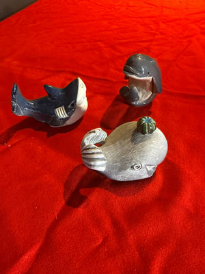 Artesenia Rinicona Three Whale and Shark Figurines - Image 1 of 3