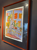 Kritz signed - Framed painting of a windowsill with plants - thumbnail 1 of 4