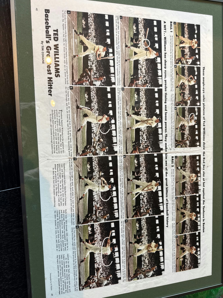 Framed Ted Williams Baseball Magazine Page - image 1 of 3
