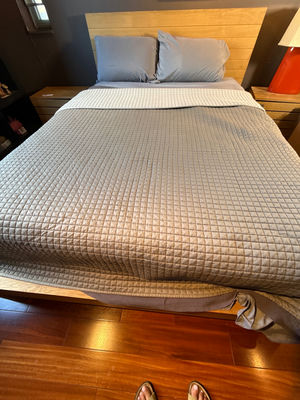 Wood Platform Bed Frame with Headboard - Image 1 of 3