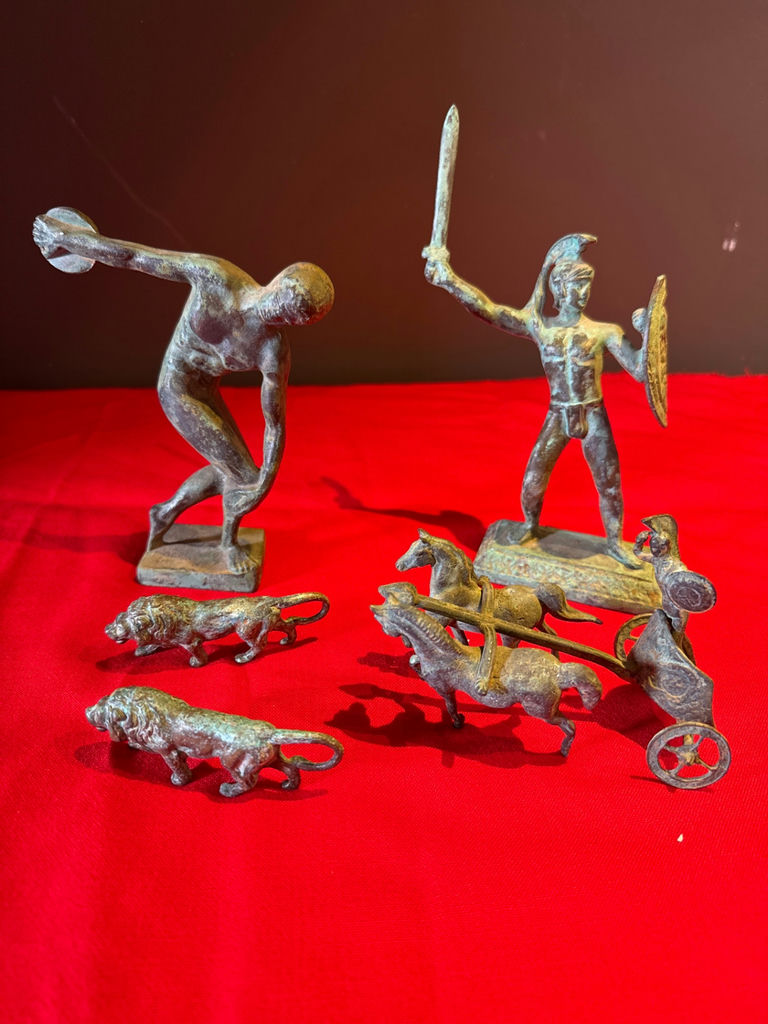 Collection of Metal Classical Figurines and Animal Figures - image 1 of 5
