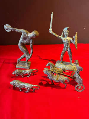 Collection of Metal Classical Figurines and Animal Figures - Image 1 of 5